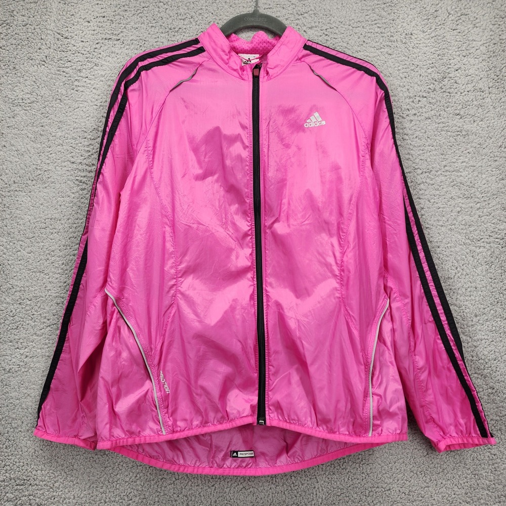 Adidas Response Formotion Womens Pink Full Zip Running Windbreaker Jacket Large